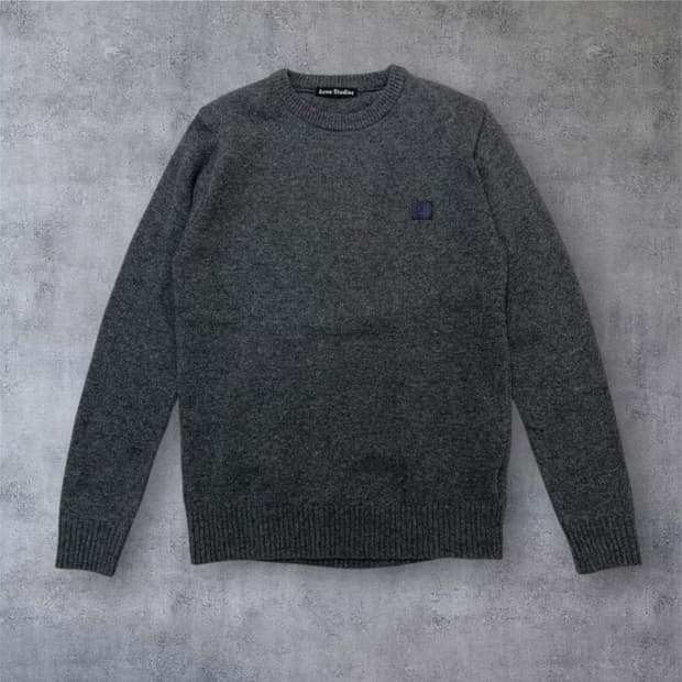 아크네 스튜디오 Acne studios 차콜 페이스 패치 니트 M