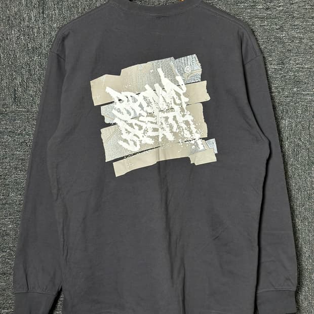브라운브레스 프린팅 긴팔 티셔츠 M 차콜