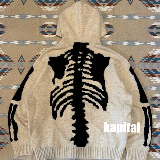 [L] 캐피탈 5G 울 본 후드 스웨터 키나리