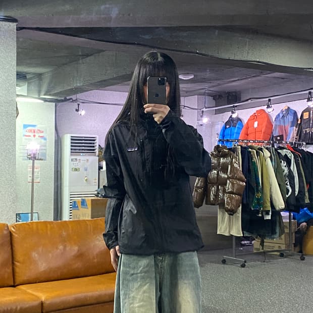 파타고니아 후디니 블랙 바람막이 자켓 B4163