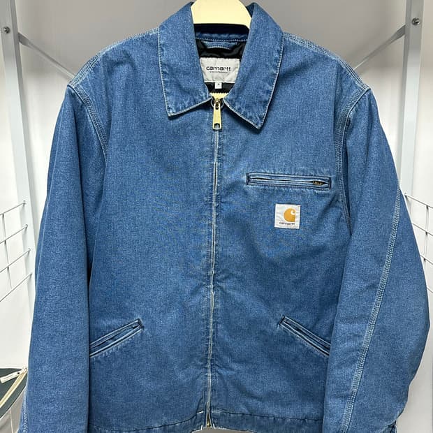 칼하트 WIP 노르코 데님 OG 디트로이트 자켓 블루 스톤 워시드
