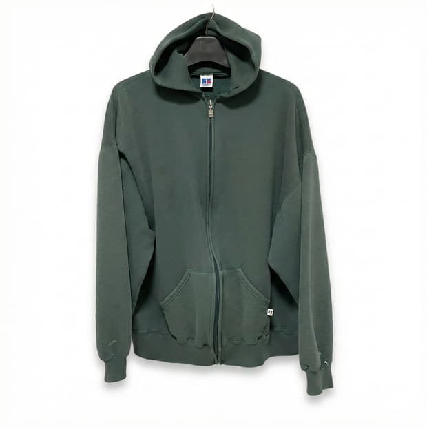 [D.O Vtg] 90s 러셀 50/50 후드 집업 다크 그린(XXL)