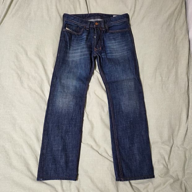 디젤 diesel 사파도 0074w워싱 슬림 진 워시드 청바지 진청 29