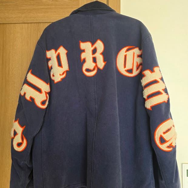 [M] 슈프림 올드 잉글리쉬 캔버스 자켓 네이비