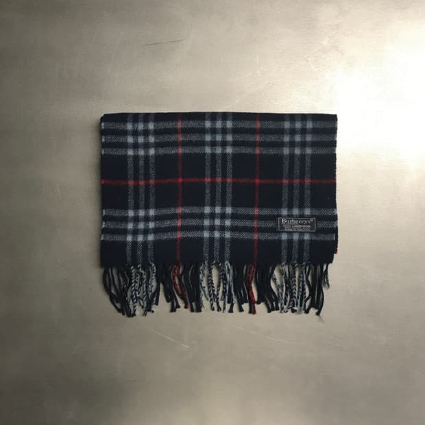 버버리 정품 램스울 머플러 네이비