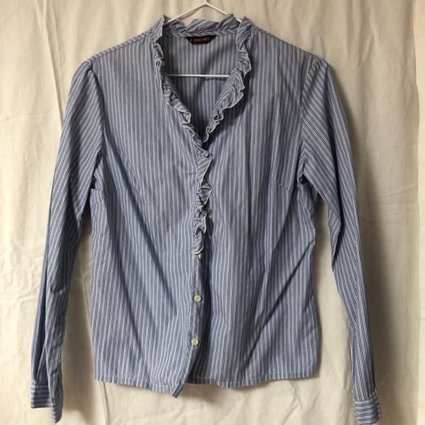 스트라이프 블라우스