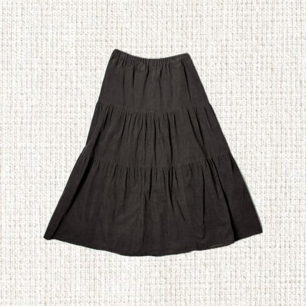 브라운 코듀로이 스커트