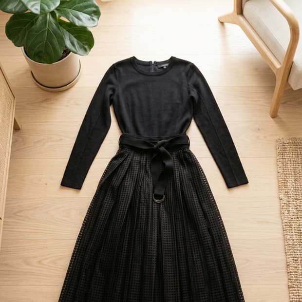 [TOPGIRL] 새상품탑걸 블랙 레이어드 플리츠 원피스 (S사이즈)