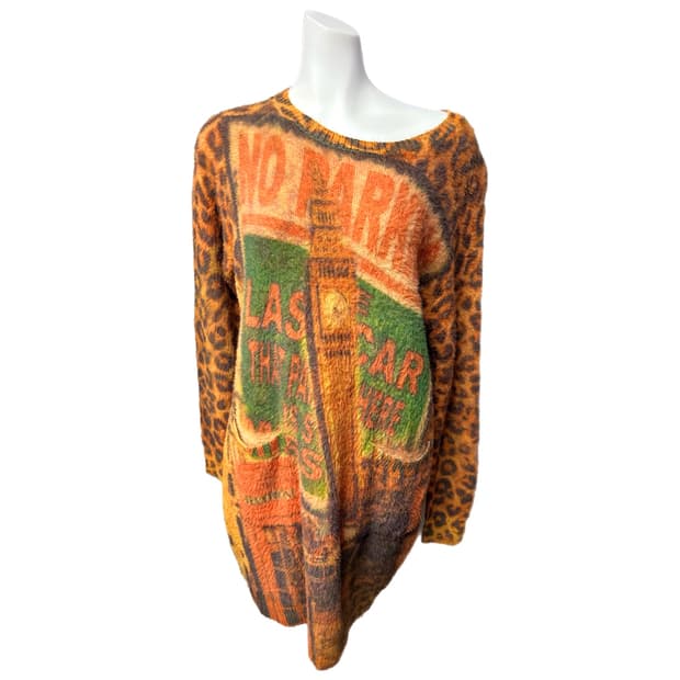 레오파드 앙고라 갸루 니트원피스