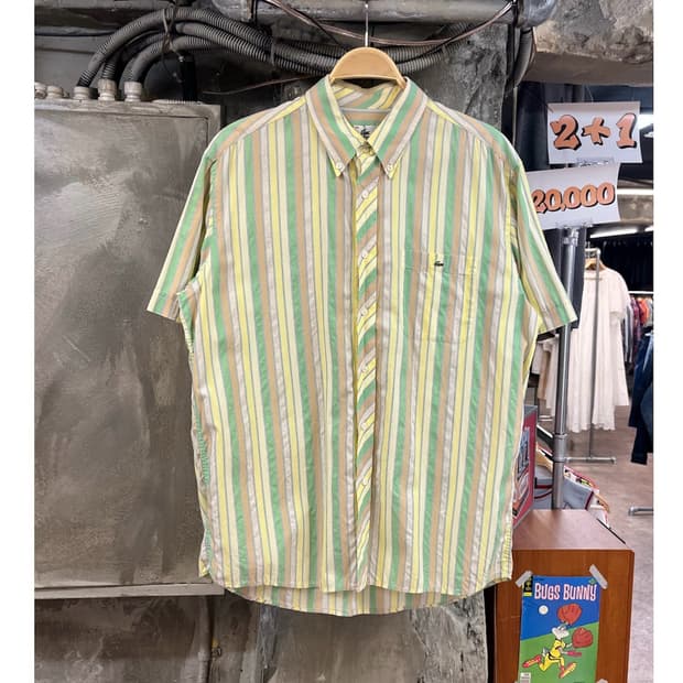 라코스테 스트라이프 포켓 반팔 셔츠 105 #csz4081