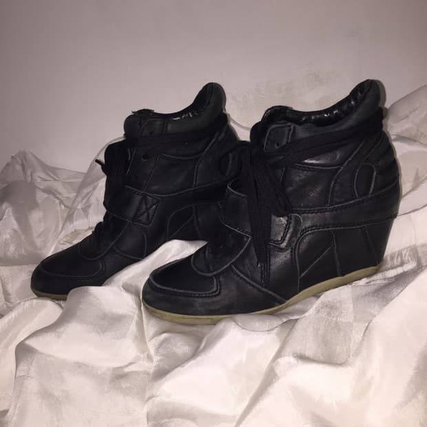 Ash 아쉬 레더 하이탑 웨지 스니커즈