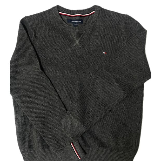 타미힐피거 와플맨투맨니트 차콜
