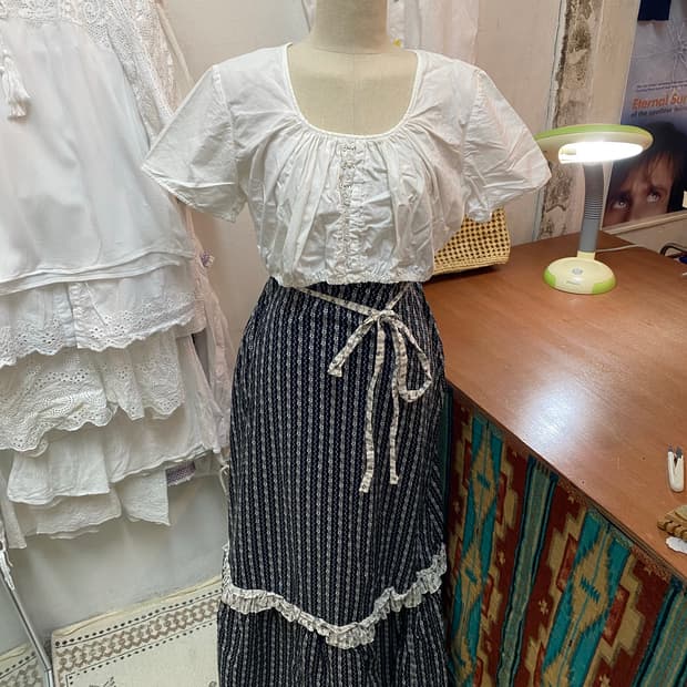 유럽빈티지 블라우스 치마 set 셋업