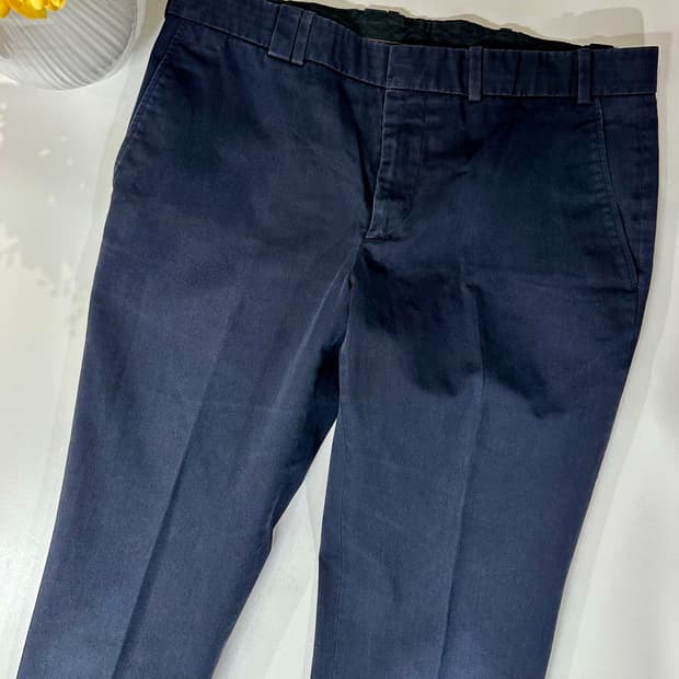 에르메스 네이비 블루 코튼 치노 팬츠