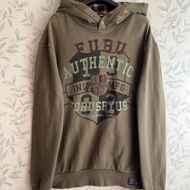 후부 FUBU 빈티지 후드티 카키 L