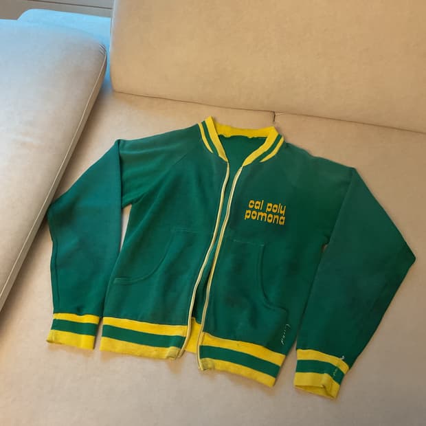 70s dirty washed sweat zip up