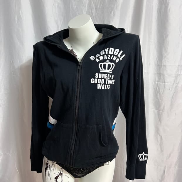 baby doll punk hood zip-up