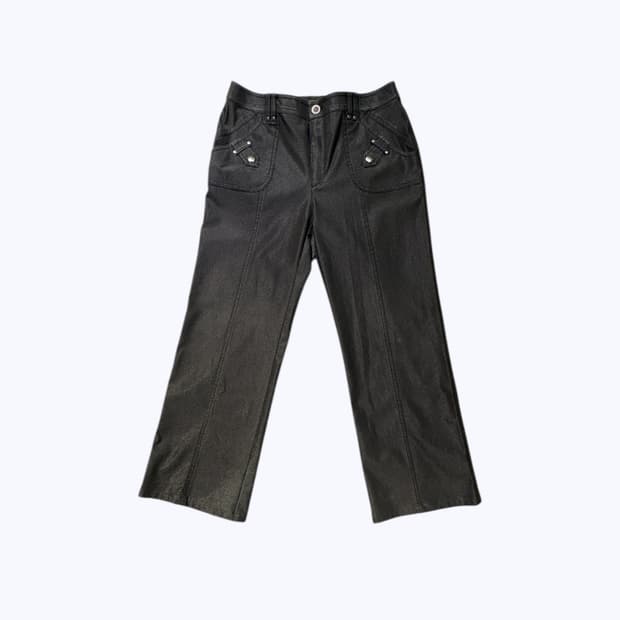 Stud Detail Semi Flare Pants