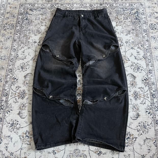 빈티지 트임 절개 디테일 데님팬츠