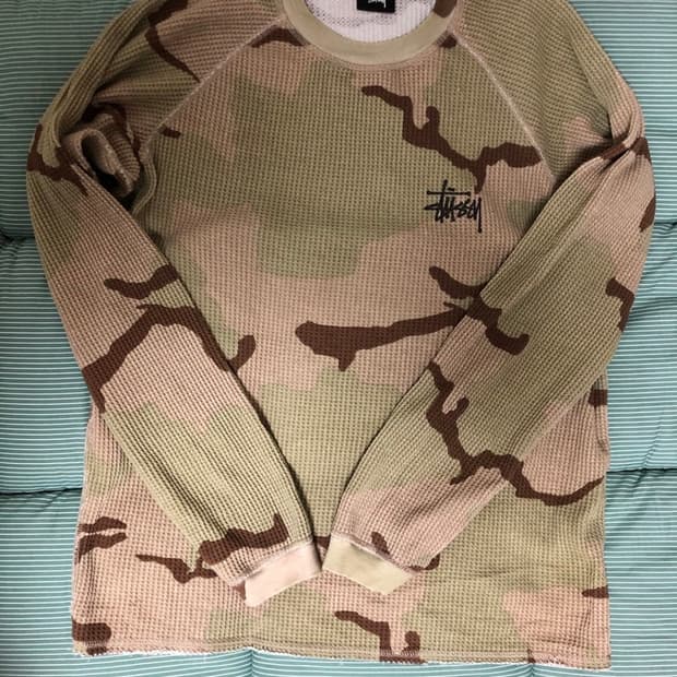 스투시 써멀 와플 롱슬리브 카모