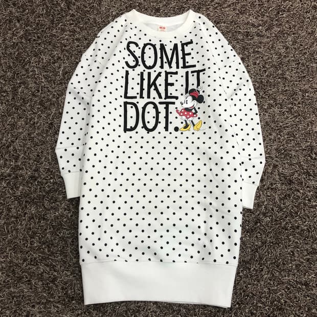 유니클로 디즈니 도트 미키 폴카닷 스웻 원피스