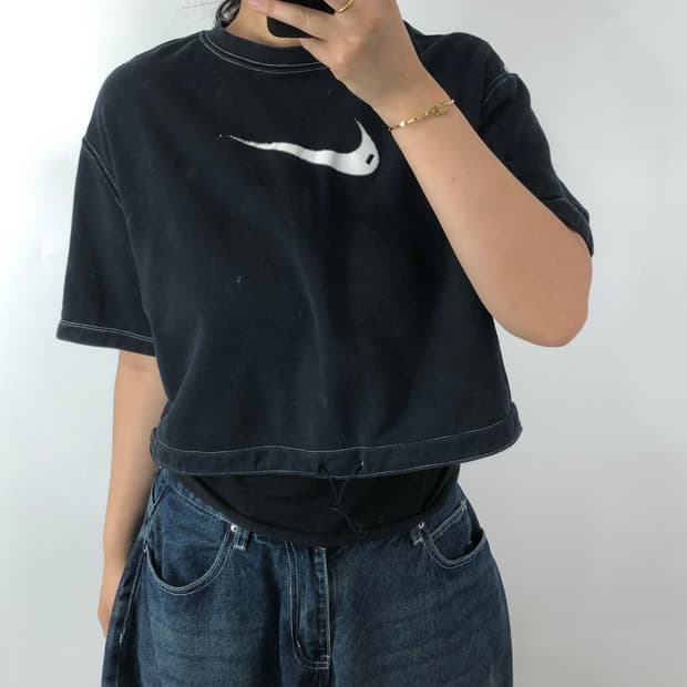 [XL] 나이키 스티치 크롭 티셔츠