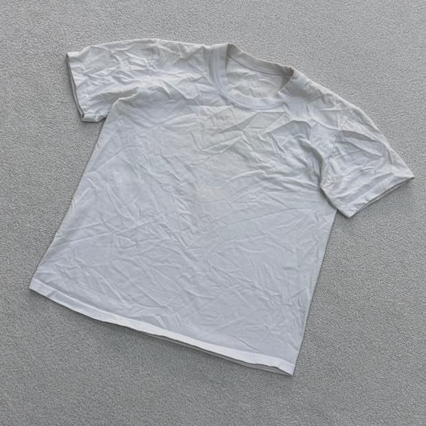 실측확인 빈티지 무지 반팔 티셔츠 0430E