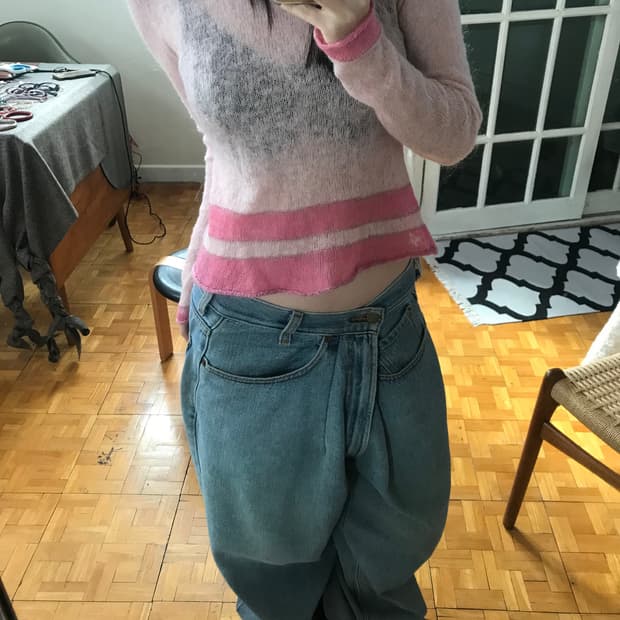  vintage mohair pink knit