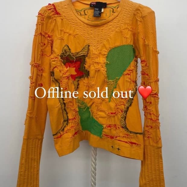 디젤 슬림 상의 니트 긴팔 탑 (옐로 노랑 옐로우 yellow 아이민클럽