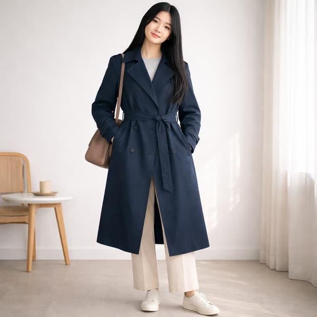 A.P.C. 아페쎄 클래식 더블 트렌치 코트 네이비 34