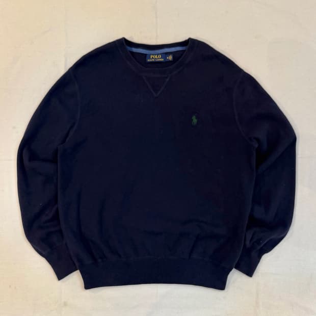 폴로 랄프로렌 와플 코튼 니트 네이비