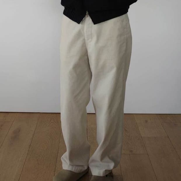 Ham 워시드 와플치노 팬츠 화이트 3