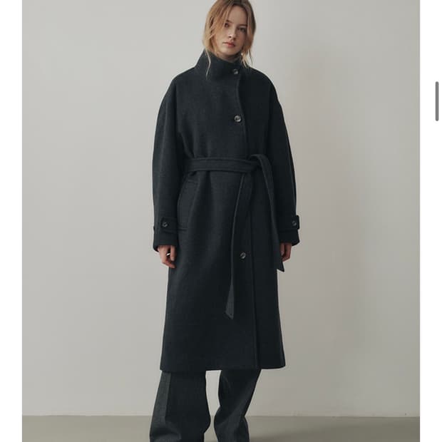 르메메 하이넥 코트 차콜