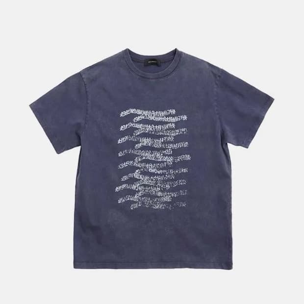 HUMAN WAVE HALF TEE (PURPLE CHARCOAL) s