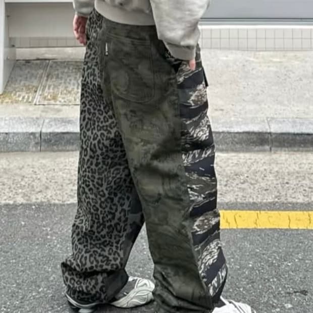 Pattern Mixed Pants [KHAKI] XL사이즈