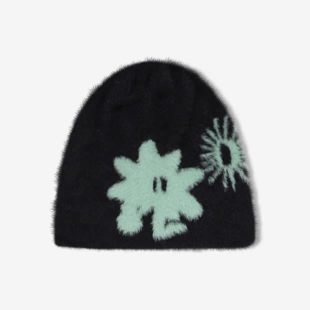 썬러브 비니 블랙 Cali Shaggy Beanie Black