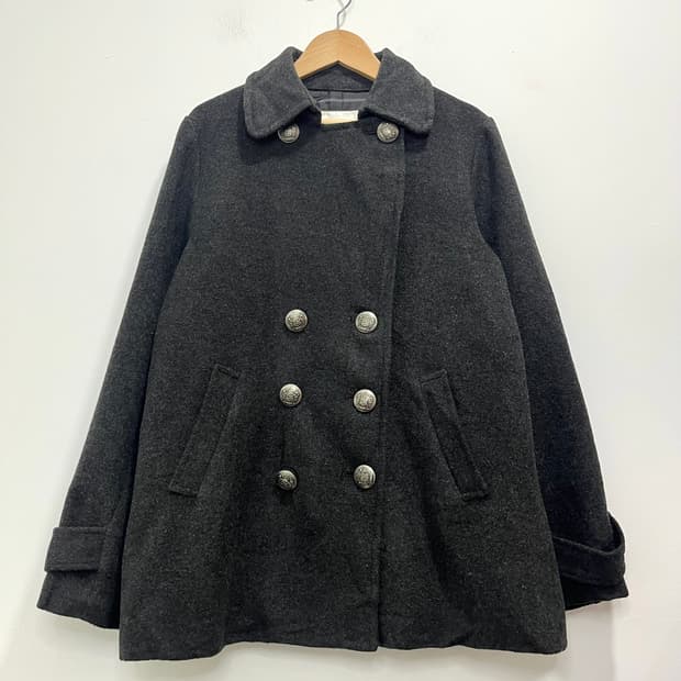 일본 빈티지 락펑크 투버튼 하프 코트