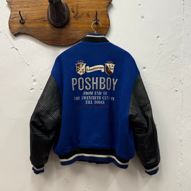 XL) POSHBOY 5th Leather Arm Varsity Jack
