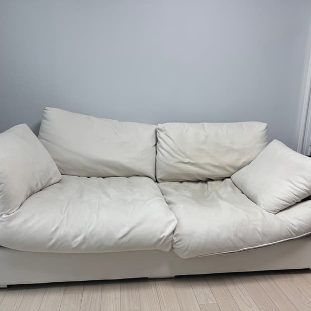 앙상블 구스 아쿠아텍스 패브릭 3인쇼파(아이보리)