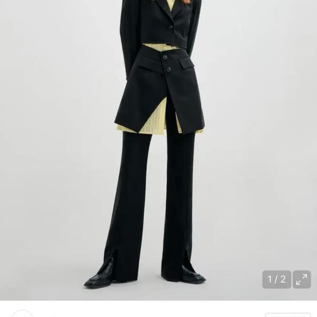 유즈 블랙 테일러드 블레이저