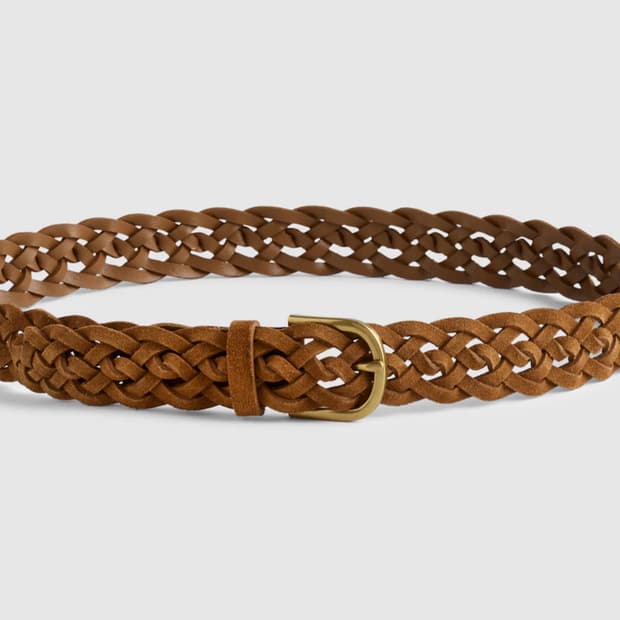 woven suede belt / aged cognac/ XL