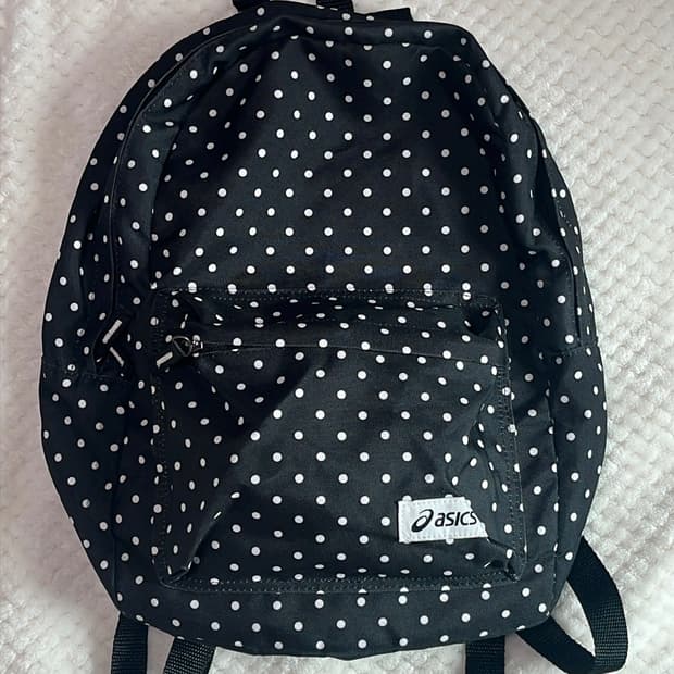 아식스 도트 땡땡이 백팩 블랙 빈티지