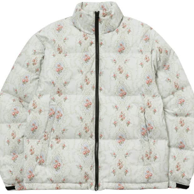 cec 플로랄 다운 파카 패딩 양지뢰 스나계 아우터 점퍼 빈티지 숏패딩