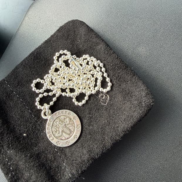 크롬하츠 엔젤 메달 펜던트+볼체인