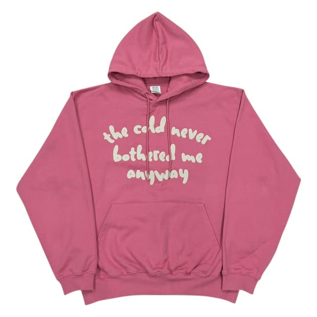 더바이닐하우스 네버 콜드 스웻 후드티 핑크 L