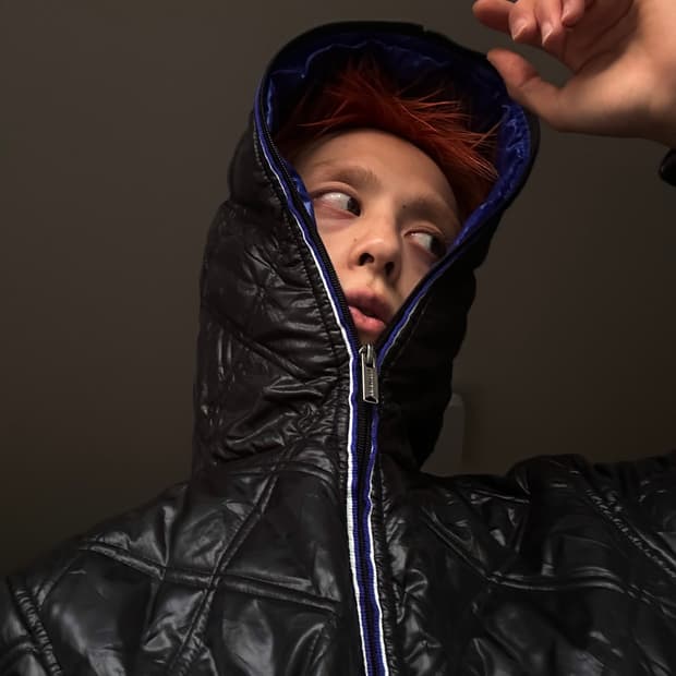 Converse 풀 지퍼 후드 퀼팅 푸퍼