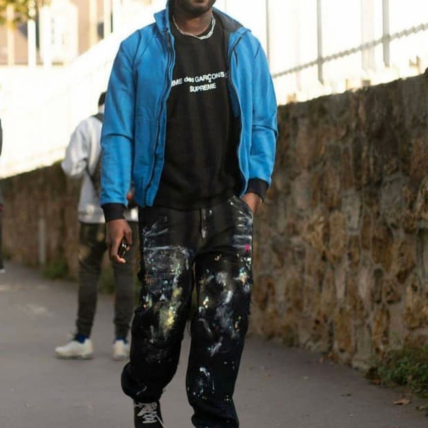 오프화이트 페인팅 카펜터 데님