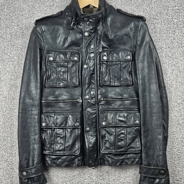 버버리 브릿 카프레더 웨스턴 필드 가죽자켓 ( S ) / 10485