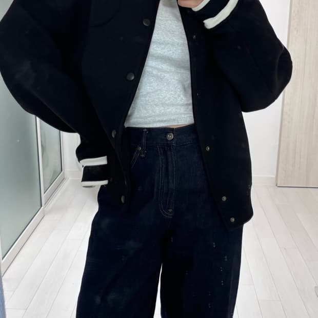 자라x아더에러 자더에러 울 블렌드 봄버 블랙 xs-s