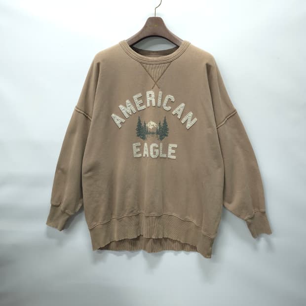 (빅사이즈) 아메리칸이글 펠트로고 맨투맨 (120~125)